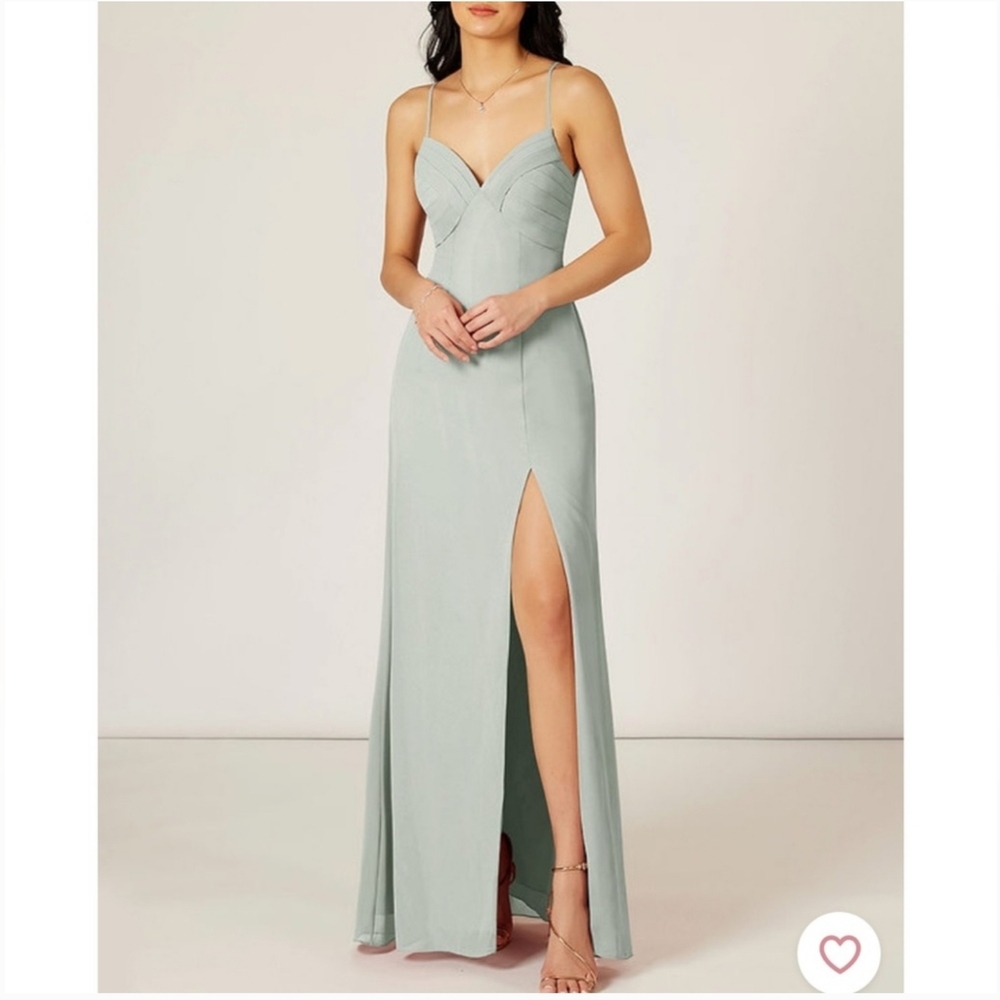 Azazie Hailey Silver Dress